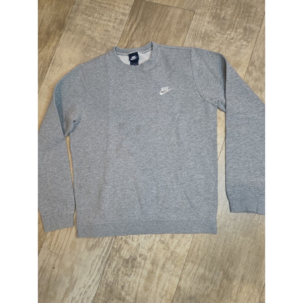 Nike Crewneck Sweatshirt Women S Gray Fleece Pullover Embroidered Logo Classic